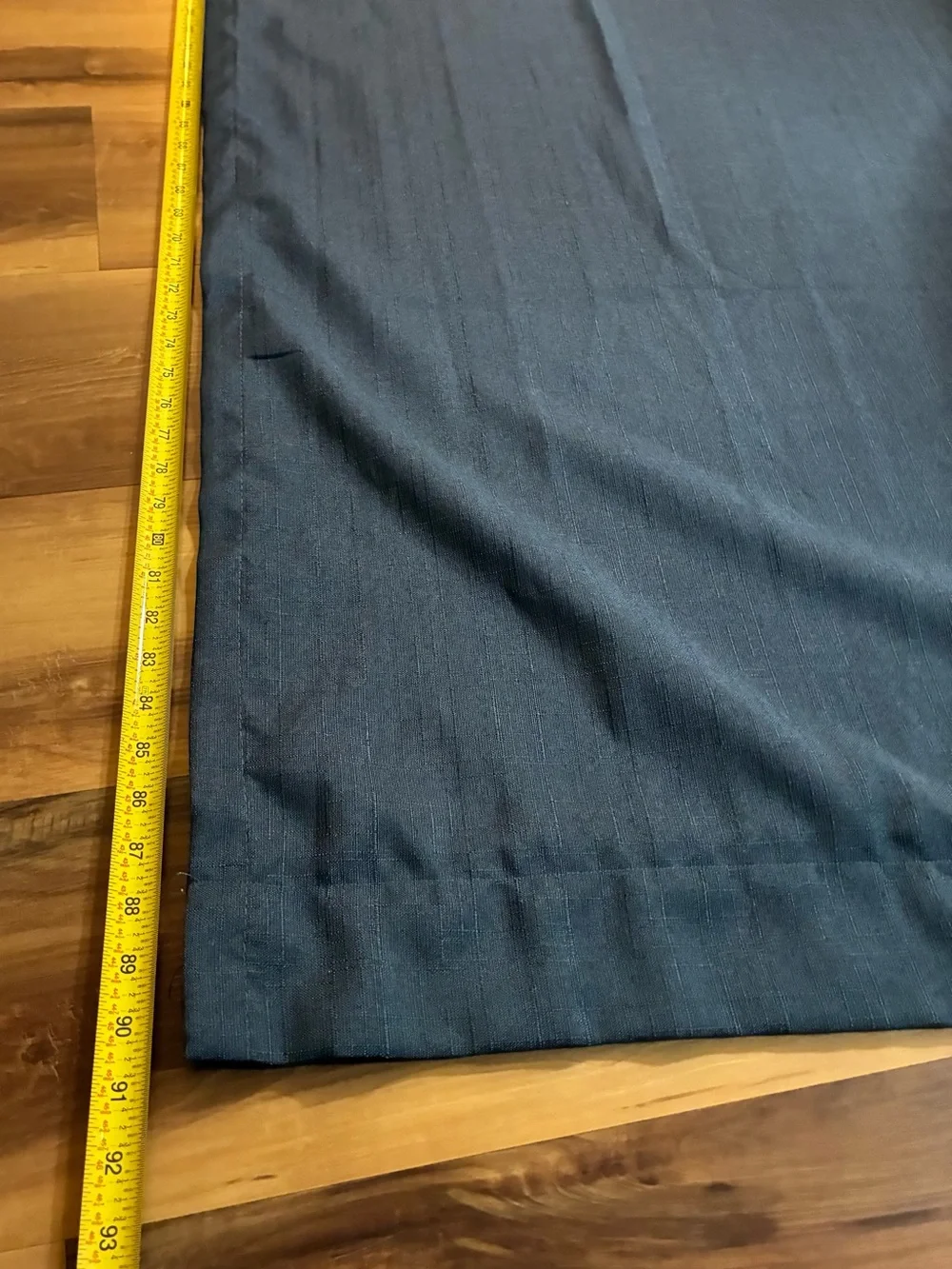 Dark Blue 2 grommet-top curtain panels measures 90 in length 50 width. EUC.